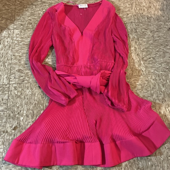 NEW | Milly “Liv” Pleated Belted Mini Dress Size 4 - Picture 5 of 6